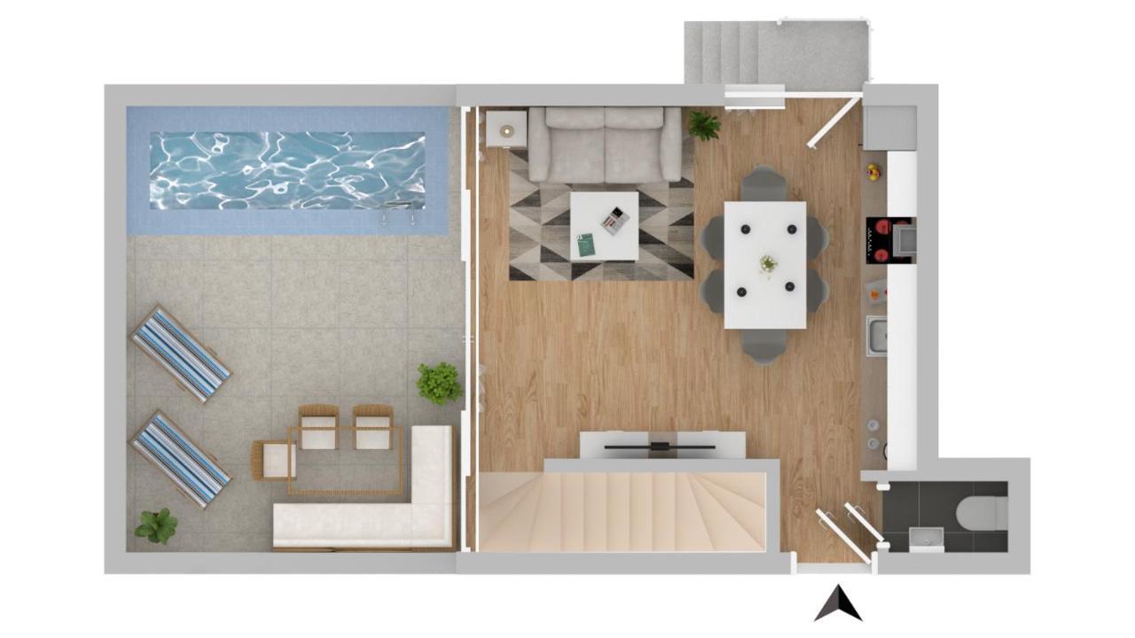 Villa Solis Lacus Modern Apartment - Private Heated Pool - Smart Tv Sky X - Free Parking Njivice Bagian luar foto